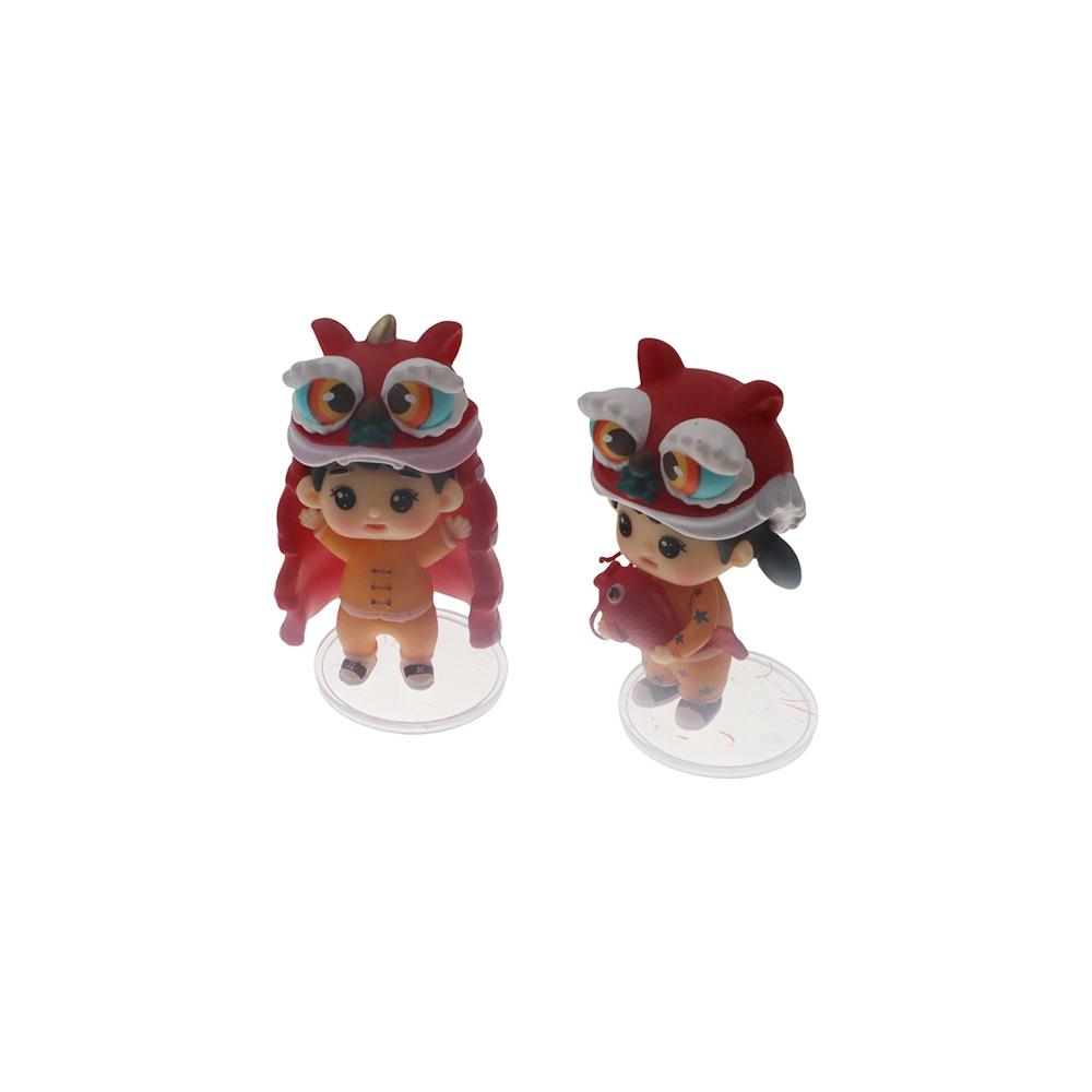 Boy and Girl Lion Dance Doll Chinese New Year Lion Dance Ornaments Hone Decoration