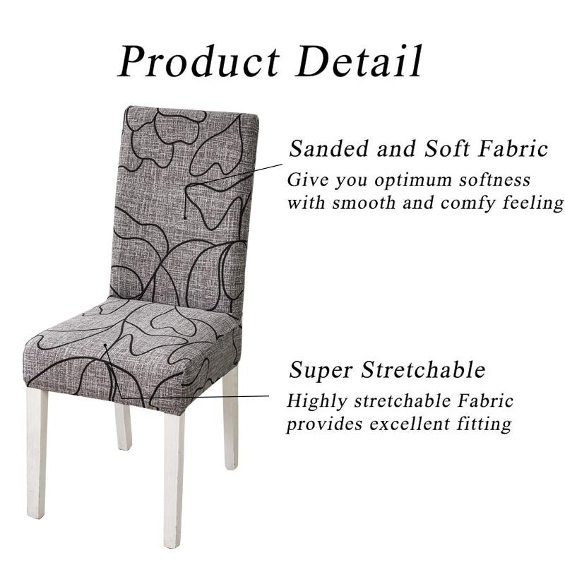 Чехлы на стулья с принтом, эластичные чехлы на кухонные сиденья, эластичные чехлы на стулья из спандекса для столовой, свадебного отеля, банкета, моющиеся, 1 шт.