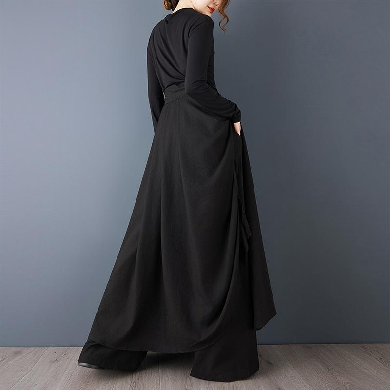 DIMANAF Plus Size Women Bottoms New Long Pants Skirts Loose Trousers Big Size Casual Spring Autumn Solid Black