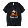 Футболка на Хэллоуин для морской свинки Trick or Wheek Мамины вещи Смешная с длинным коротким рукавом винтажная Стиранная Мягкая Удобная Дышащая