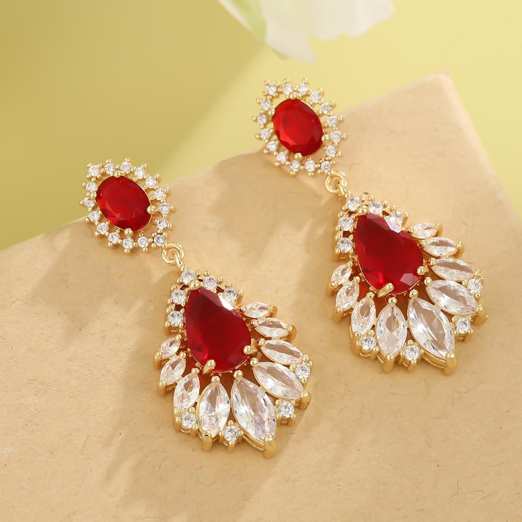 Geometric Drop Dangle Earrings With Zirconia For Evening Wear And Women Fashion