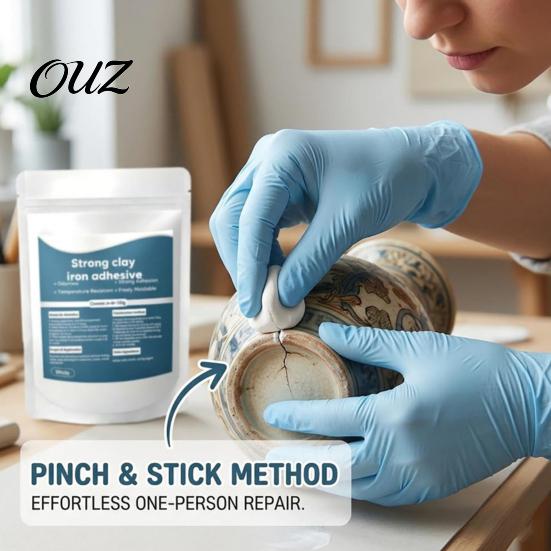 Epoxy Resin Filler 1/3 Sets High Strength Multi-Purpose Repair Clay, Strong Clay Iron Adhesive with Scraper DIY Leak Fix Compound & Gloves, Putty for