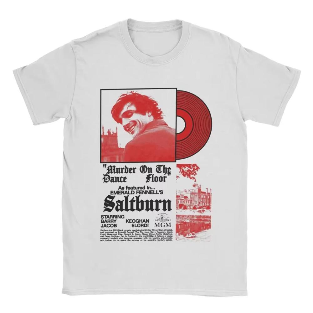 SALTBURN Murder On The Dance Floor Jacob Elordi футболки мужские смешные 100% хлопок футболки с круглым вырезом футболки с коротким рукавом летняя одежда