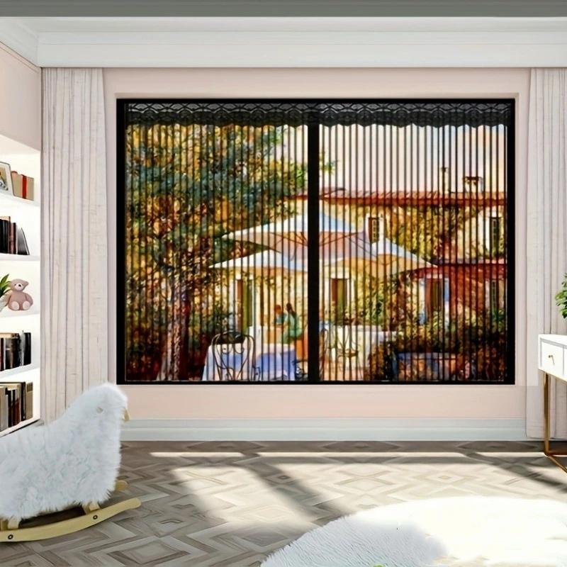 Летняя самоклеящаяся сетка для окон, защита от комаров, защита от летающих насекомых, невидимые сетчатые шторы, съемная магнитная сетка для окон