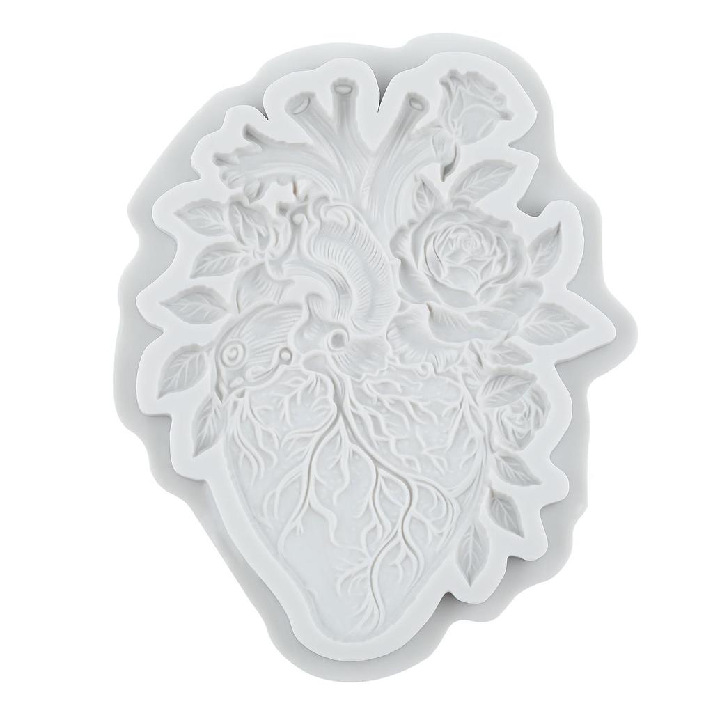 Силиконовая форма для человеческих органов Легкое Сердце Мозг Череп Скелет Формы для мастики Инструменты для украшения торта Топпер для кексов Конфеты Сахарная мастика Полимерная глина