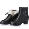 Winter Women's Boot Natural Genuine Leather Wool Warm Female Snow Boot Fashion Booties  Women