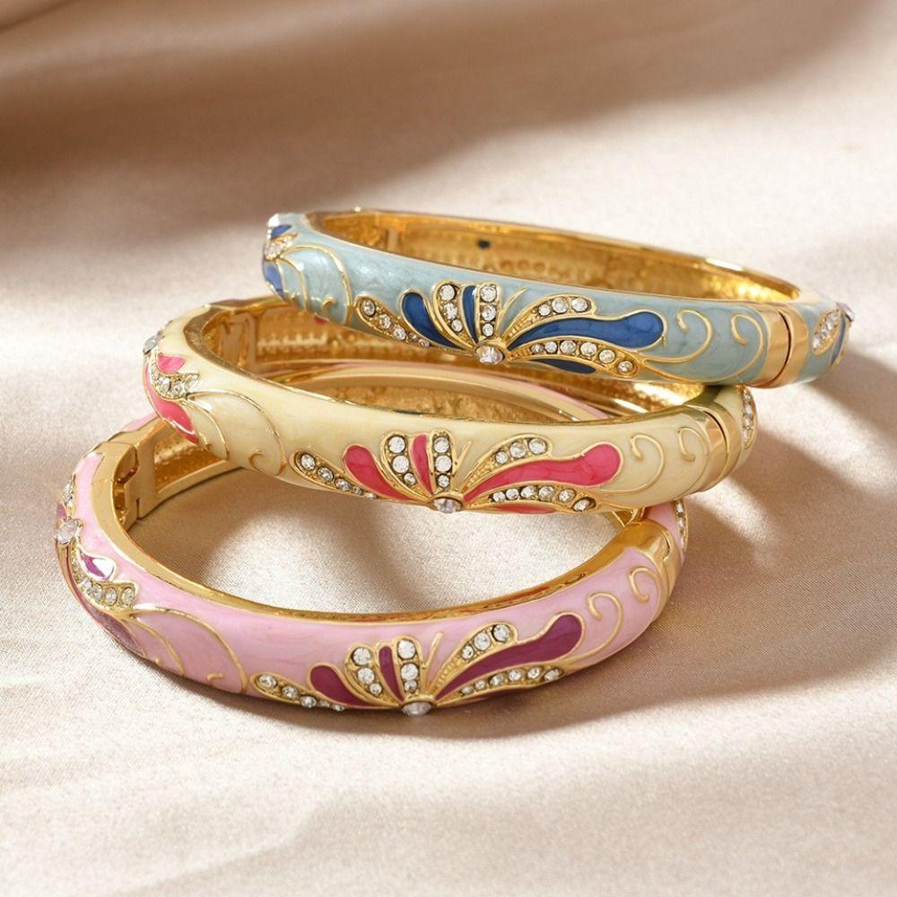 Traditional Vintage Cloisonne Bangle Enamel Women's Hand Bracelet Jewelry Gifts