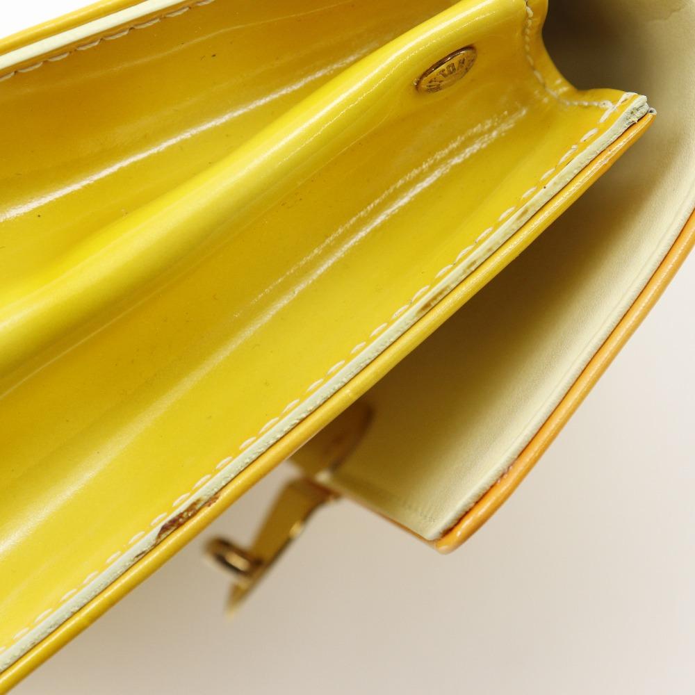 LOUIS VUITTON Spring Street Handbag M91029 yellow Monogram Vernis Women Used
