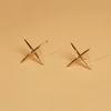 Крест Минималистичные Глянцевые Геометрические Линии Женский Стиль Нишевый Дизайн Персонализированные Серьги для Женщин