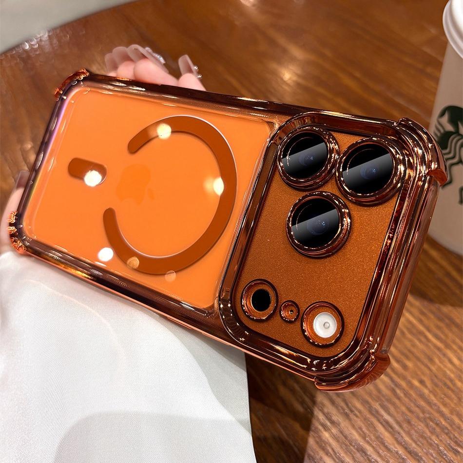 Прозрачный противоударный чехол для Magsafe для iPhone 17 Pro Max Air 11 12 13 14 15 16 Plus, покрытие, прозрачный, мягкий, противоударный чехол