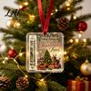 Holiday Cash Holder Christmas Gift Ornament Acrylic Angel Santa Cat Money Clear for Xmas Tree Party Hanging Decoration with Lanyard