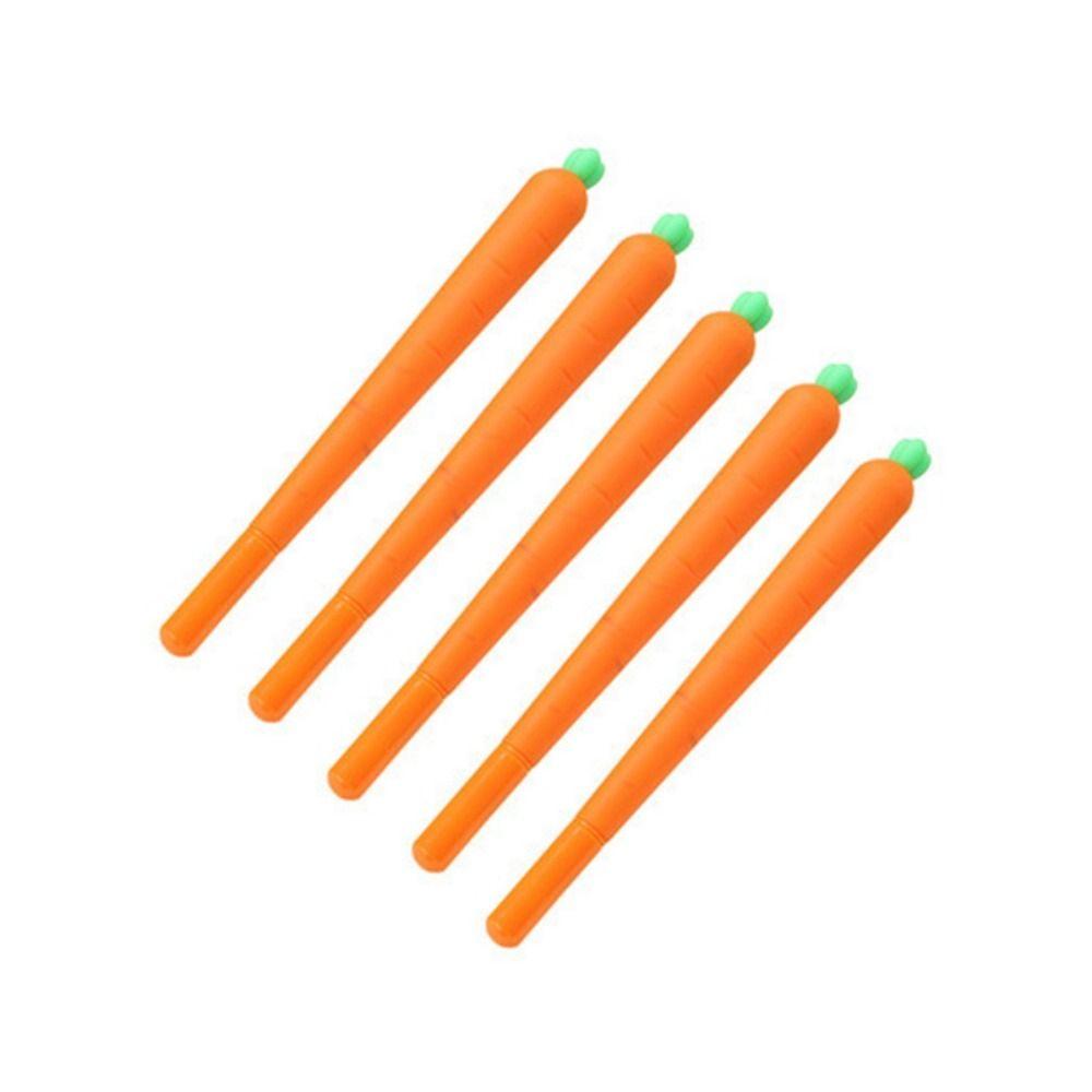 1/5Pcs Simulation Carrot Erasable Pen 0.5mm Exam Professional Pens Durable Black Pen