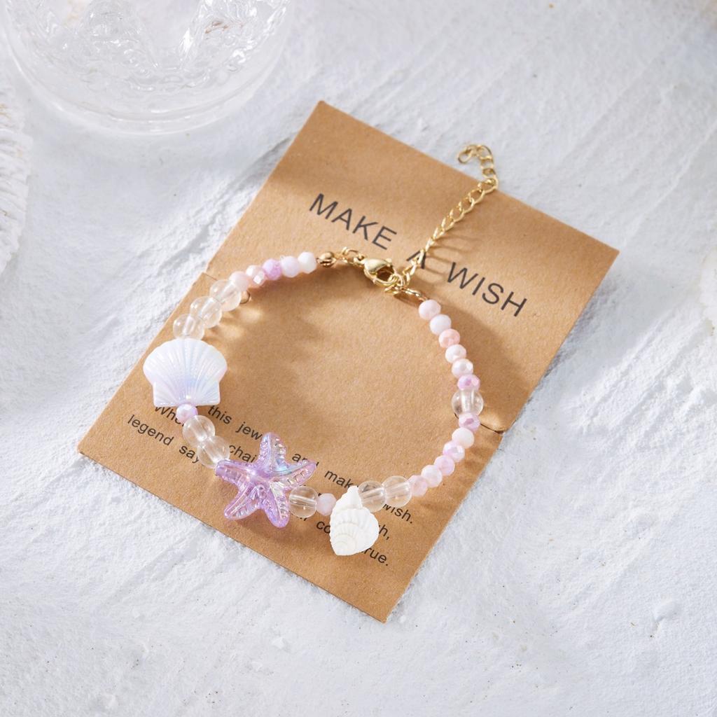 Resin Starfish Shell Conch Rice Beaded Bracelets For Women Men Trendy Sea Star Ocean Beach Bangle Summer Holiday Party Jewelry