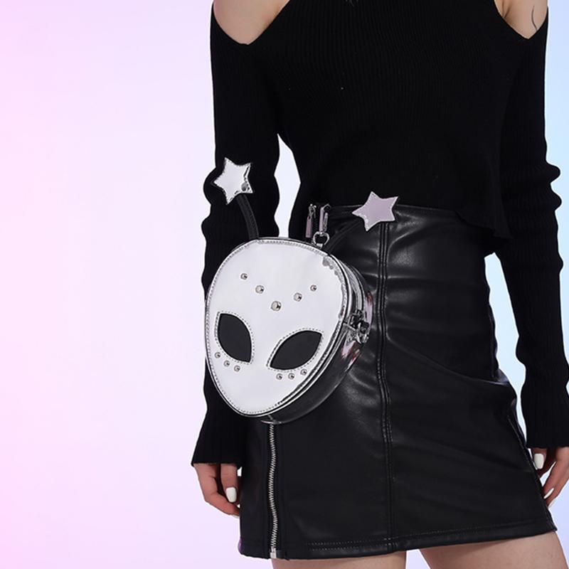 Сумка на плечо с инопланетным узором из искусственной кожи, Хэллоуинский кошелек для женщин, Цепочка, Кроссбоди, Сумка-мессенджер, Хэллоуинский женский шикарный кошелек CLE