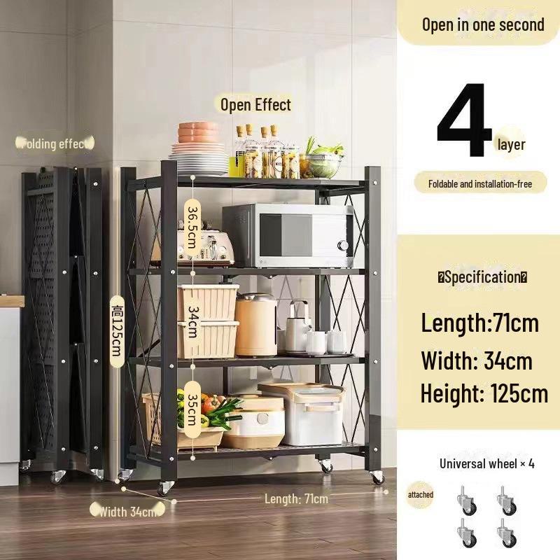 Отдельно стоящая складная многоуровневая кухонная стойка для хранения