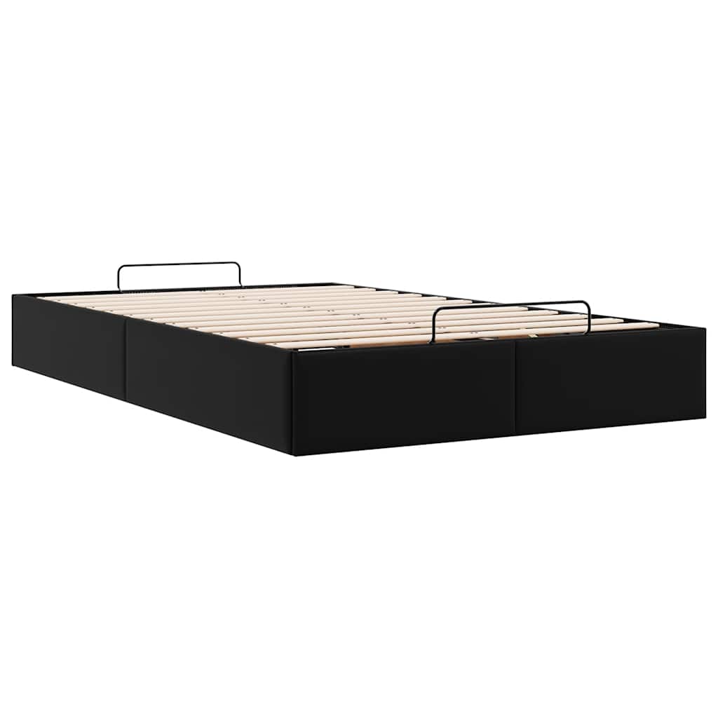 Ottoman Bed without Mattress Black 120x200 cm Faux Leather