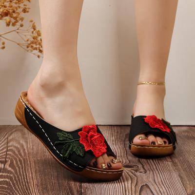 Модные женские тапочки Ретро Летние Удобные Дизайнерские Туфли Женский Тренд Шлепанцы Сандалии на Танкетке Платформа Уличные Тапочки Слайды Женские