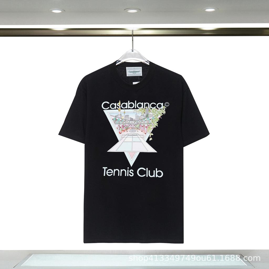 Casablanca 23 spring and summer new fantasy gate starry sky castle casa letter logo short-sleeved couple T-shirt