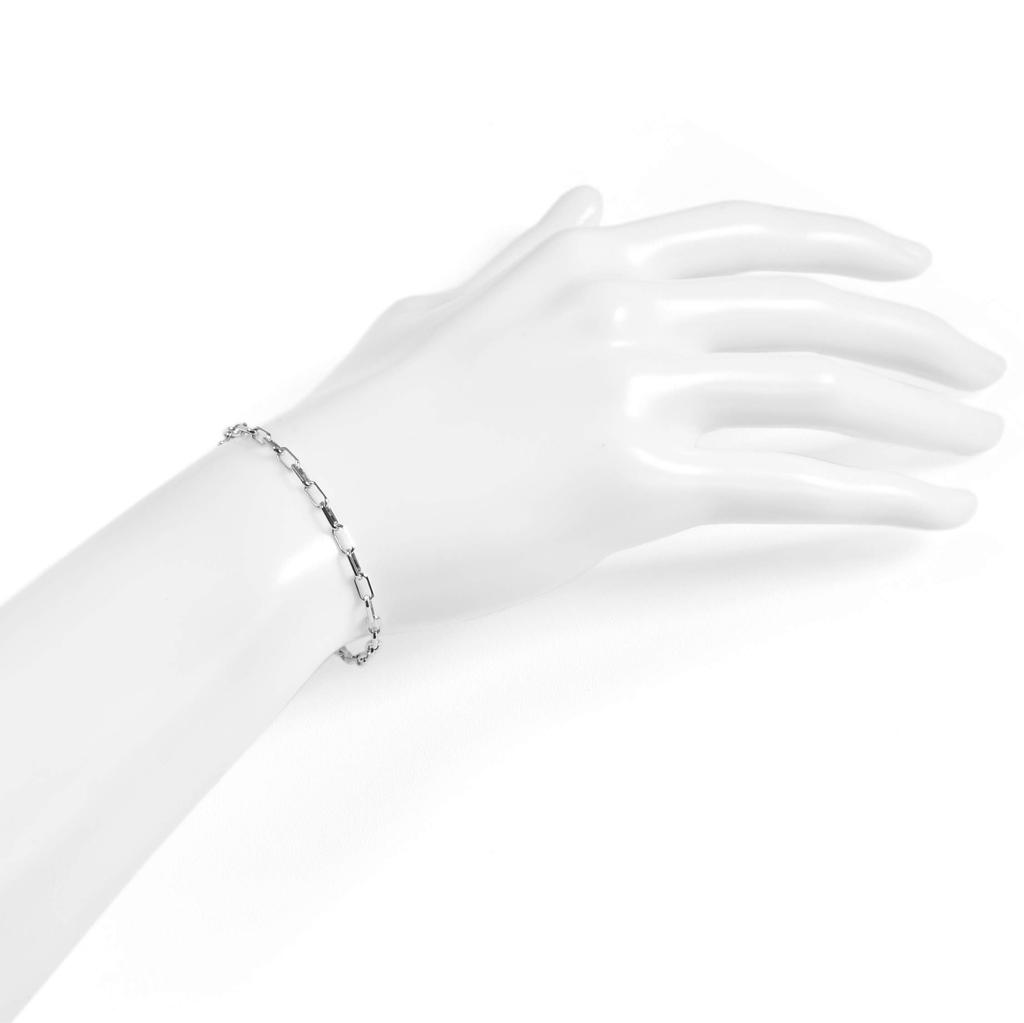 Браслет на ногу из платины 850 пробы, ширина 3 мм, размер на выбор, гравированная платиновая цепь Pt850, размер 23 см [Speranza]