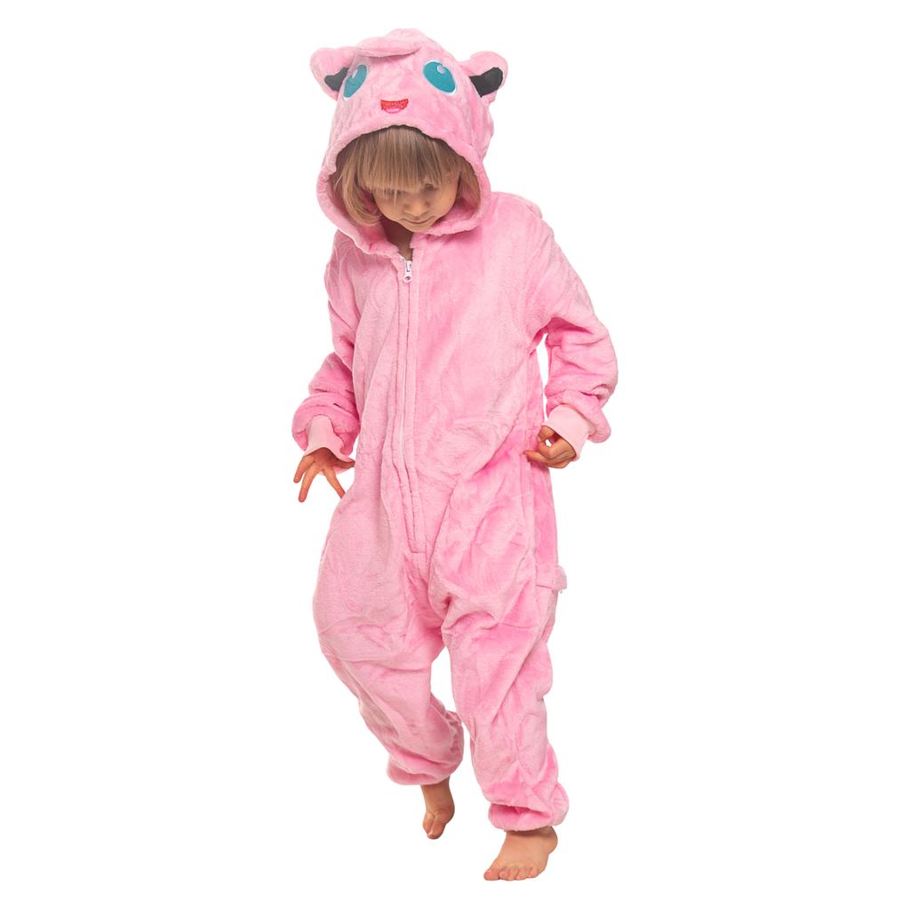 Piżama dla dzieci strój kigurumi onesie jiggly puff pokemon różowy 105-115