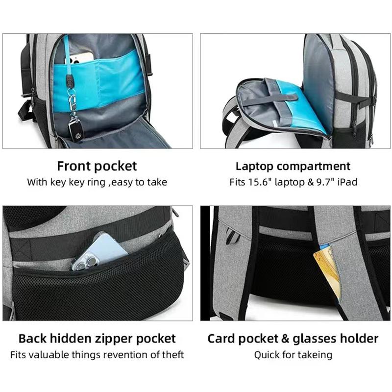 Бизнес-рюкзак для мужчин 15,6-дюймовый USB-зарядка дорожные рюкзаки для ноутбуков модный школьный рюкзак для мужчин