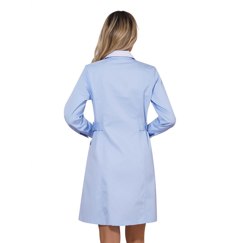 Женский лабораторный халат с длинным рукавом, медицинский халат, платье, униформа, больничная медсестра, врач, халат, платье