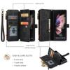 Деловой кожаный чехол-книжка для телефона Samsung Galaxy Z Fold 7 6 5 4 S25Ultra S24 FE S23 S22 S21 S20 Plus с молнией, кошельком и держателем для карт