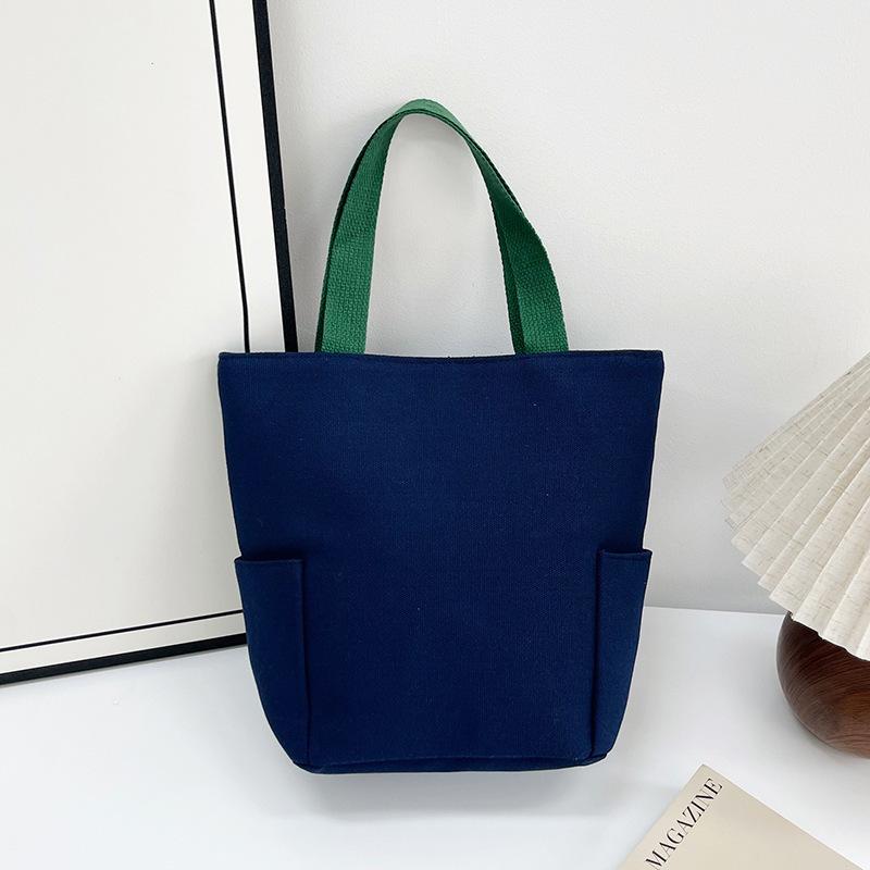 Сумка-ведро, холщовая сумка, новая модная сумка Bento, маленькая квадратная сумка, пустая однотонная тканевая сумка