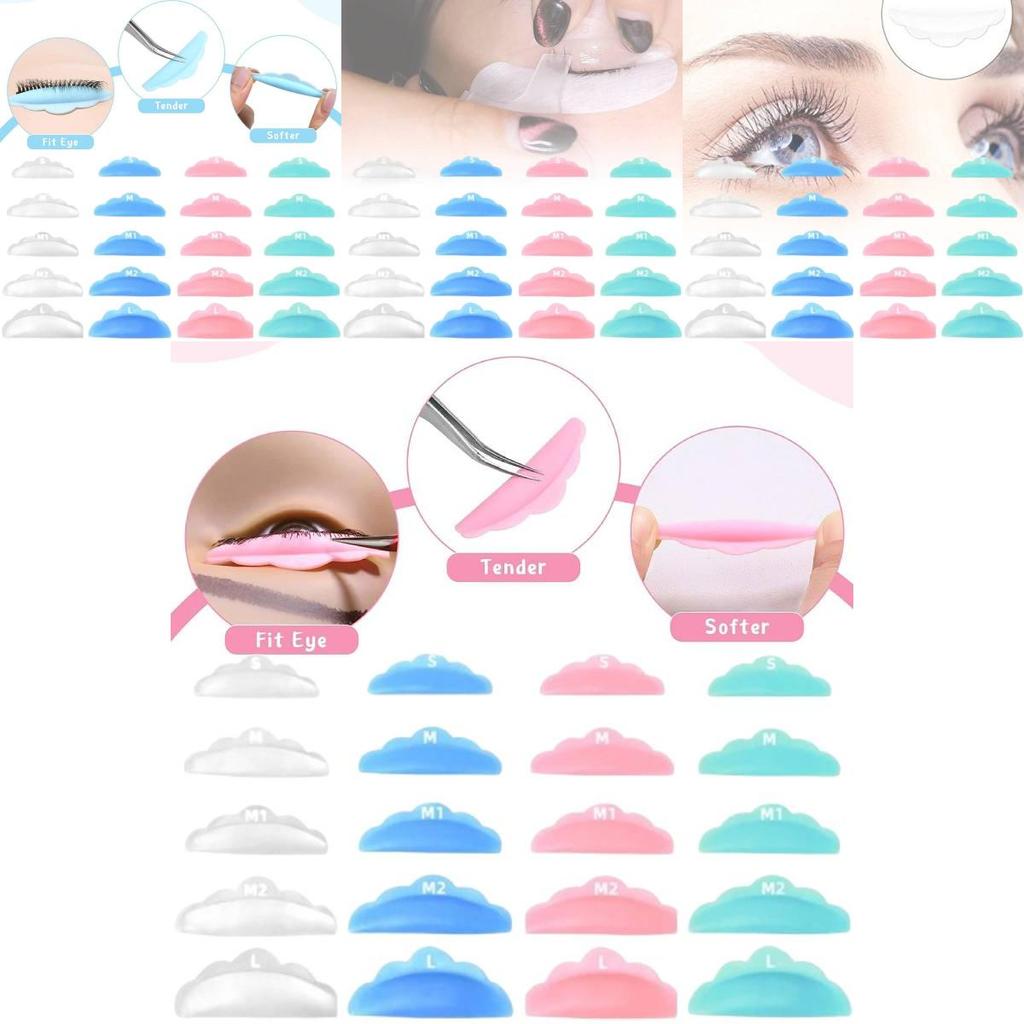 Premium Silicone Eyelash Curling Accessories Five Pair Pack With Colorful Pads For Enhanced Lash Styling