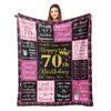 80th Birthday Gift Blanket Print Soft and Comfortable Flannel Blanket for Sofa Bed Living Room