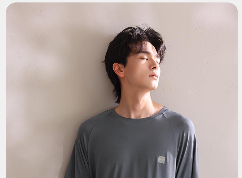 Xuan Liang Men's Pajama Top Modal Summer T-shirt Casual Loose Short Sleeve Ice Silk Cool Home Clothes Summer Edition