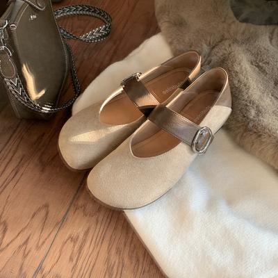 Ретро туфли Мэри Джейн с леопардовым принтом женские осень 2025 новые французские туфли-лодочки с неглубоким вырезом одинарный ремешок балетки на плоской подошве