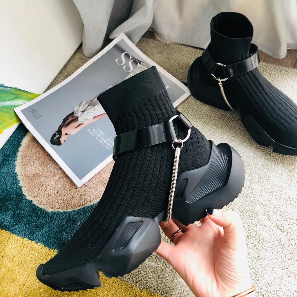 Дизайнерские женские кроссовки Paris Knitting Boots Эластичные кроссовки Кроссовки Повседневная дышащая обувь для женщин