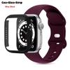 Glass+Case+Strap For Watch band 44mm 41mm 45mm 40mm 38mm 42mm Silicone bracelet iWatch serises 9 8 3 4 5 6 SE 7 watchbands