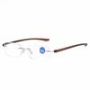 Ultra-light Frameless Metal Anti-Blue Light Reading Glasses with Plus Film