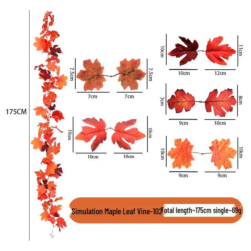Autumn Maple Leaf Vine for Thanksgiving, Halloween & Christmas Decor