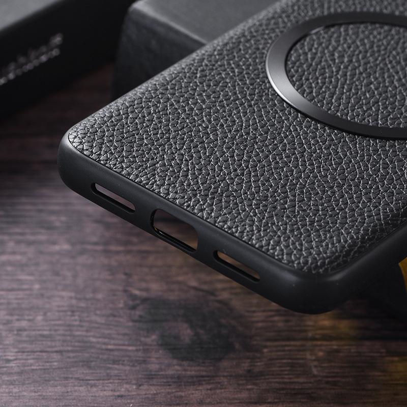 Чехол для телефона Lychee Leather Magnetic для Google Pixel 9 Pro XL для Magsafe Magsafeing Cover для Pixel 9 Pro XL 8a 7 6 Pro Holster Защитная задняя крышка