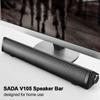 SADA V105 Speaker Bar Computer Speakers Wired Computer Sound Bar Stereo USB Powered Mini Long Soundbar Speaker with