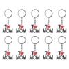 10Pcs Keychain Alloy Material Heart Pendant Family Birthday Present Key Ring DecorationMOM