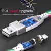 Магнитный светящийся светодиодный кабель USB C Micro USB для Samsung Type C Зарядный провод 1M Магнитное зарядное устройство Type C Кабели Шнур
