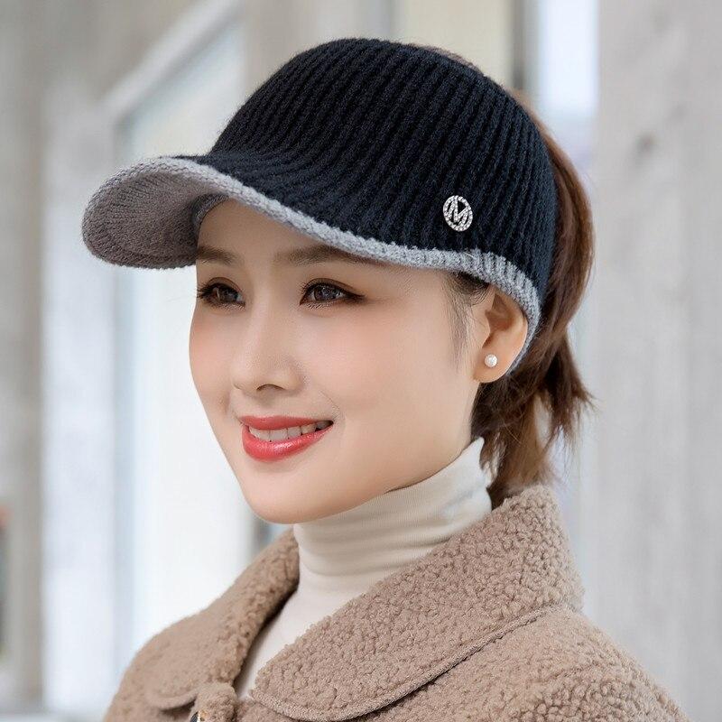 1 шт. Новая женская повседневная зимняя шапка с надписью EmptyTop козырек женская вязаная шапка