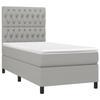 3141993 vidaXL Divan Bed with Mattress Light Grey 100x200cm Fabric