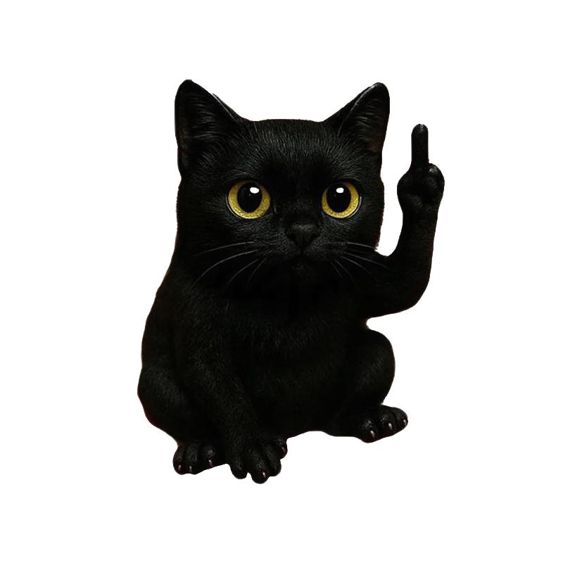 Забавная статуэтка животного Хайлендской коровы со средним пальцем Мини-фигурка милого кота Настольное украшение Скульптура черепахи из смолы Для дома и офиса