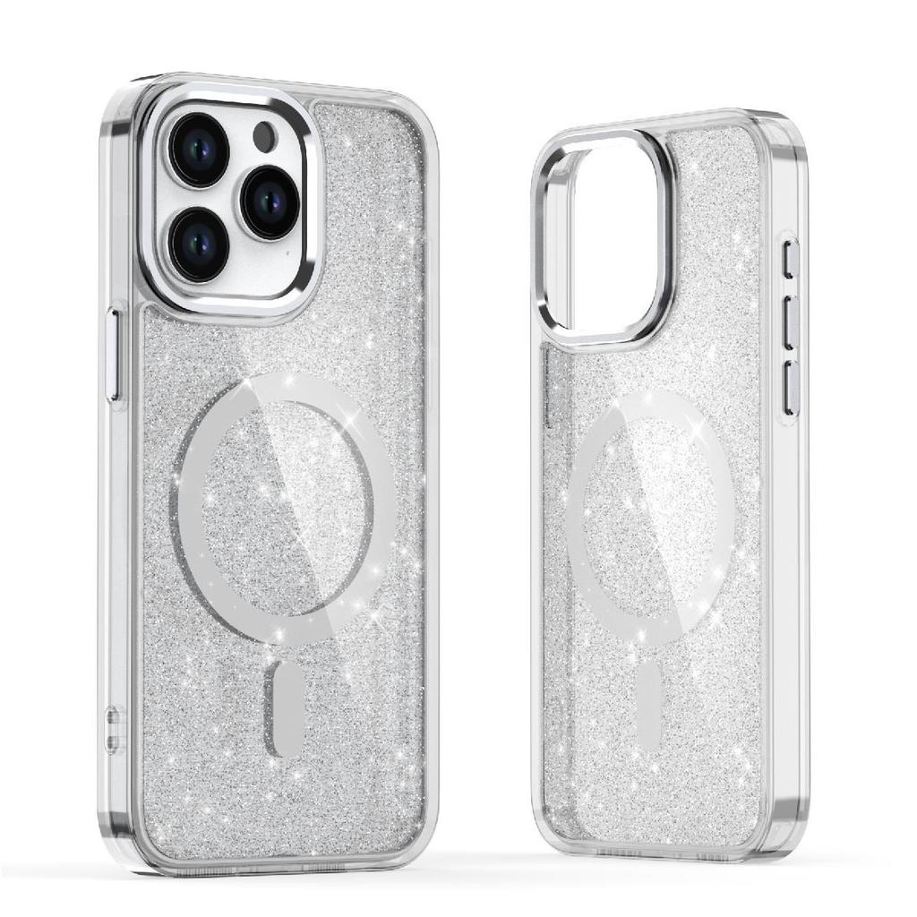 iPhone 16 Plus Magsafe Glitter White Case with Sparkle - Premium Protection by Hurtel