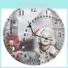Wood Monroe Grain Wooden Wall Clock With Decorative Design For Home Use