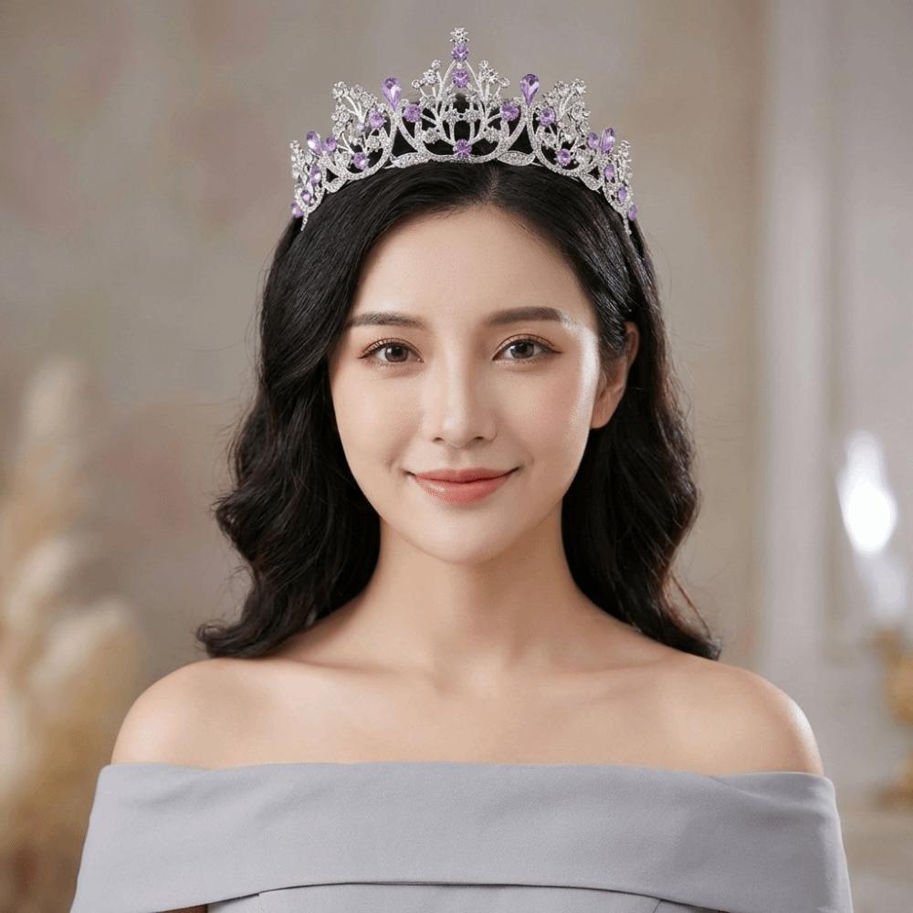 Shiny Baroque Crown Gold Rhinestone Crown Luxury Princess Tiara  Dress Accessories