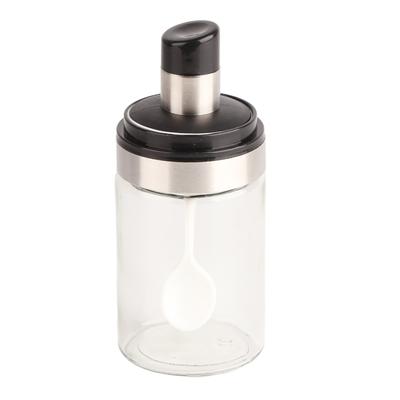 Прозрачная стеклянная банка для приправ, соль, перец, приправа, горшок с ложкой для использования на кухне