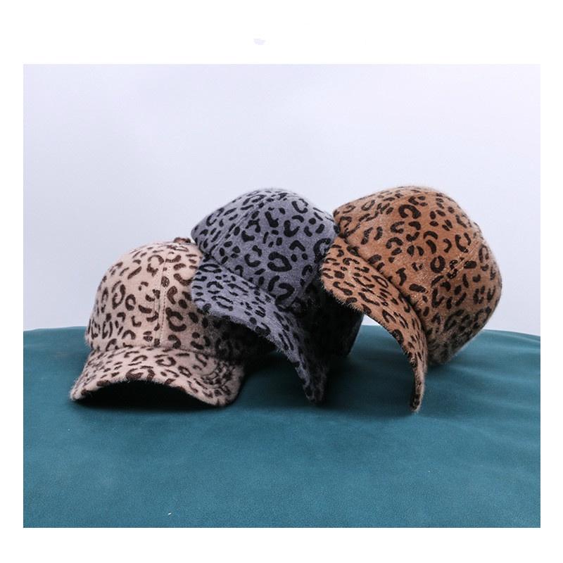 Взрывная шляпа, женская осенне-зимняя бейсболка с леопардовым принтом, теплая плюшевая кепка для мужчин на открытом воздухе
