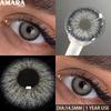 AMARA 1 пара цветных контактных линз годового использования, естественные линзы для карих глаз, серые контактные линзы с синими линзами, зеленые линзы для глаз