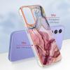 For Samsung Galaxy A16 5G/Galaxy A16 4G TPU Case Marble Pattern 2.0mm Electroplating Phone Back Cover
